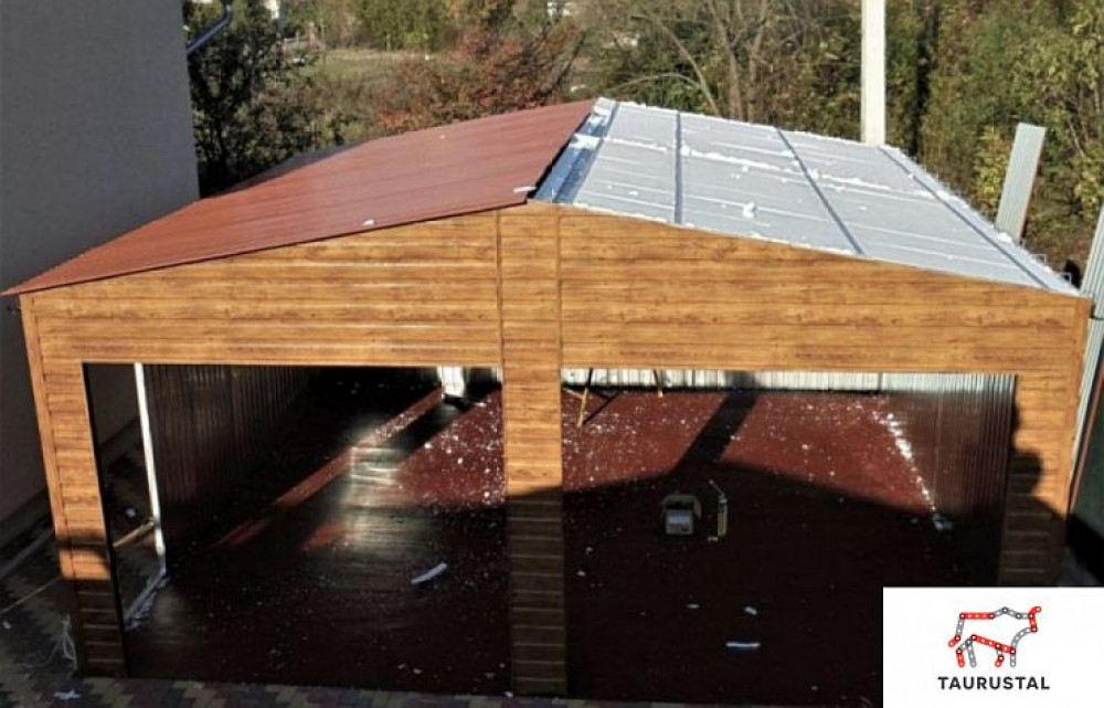 Doppelgarage Holzoptik 6x6
