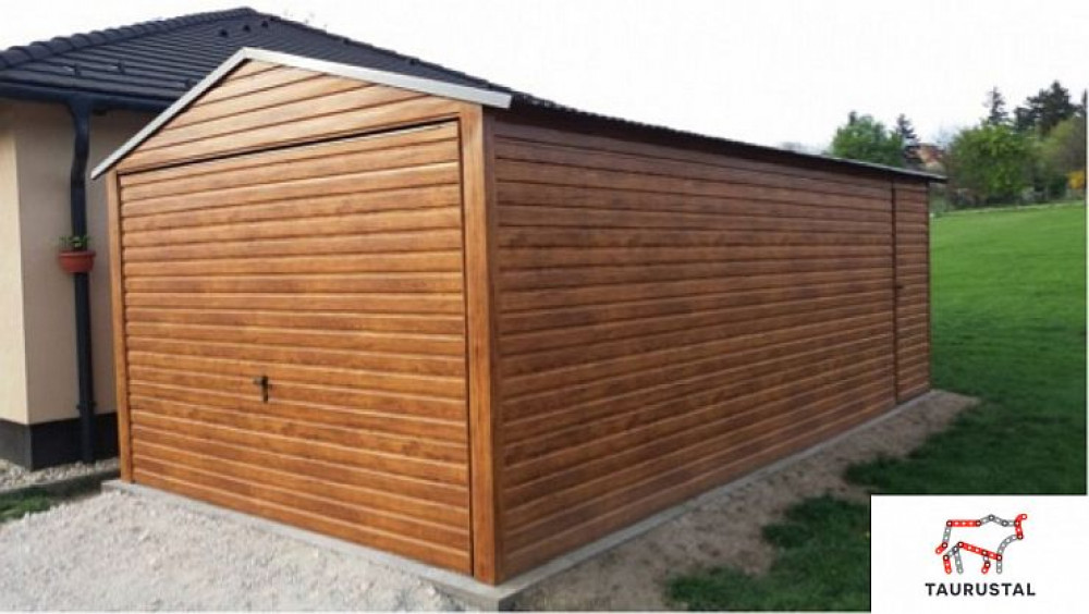 Blechgarage Holzoptik 3x6