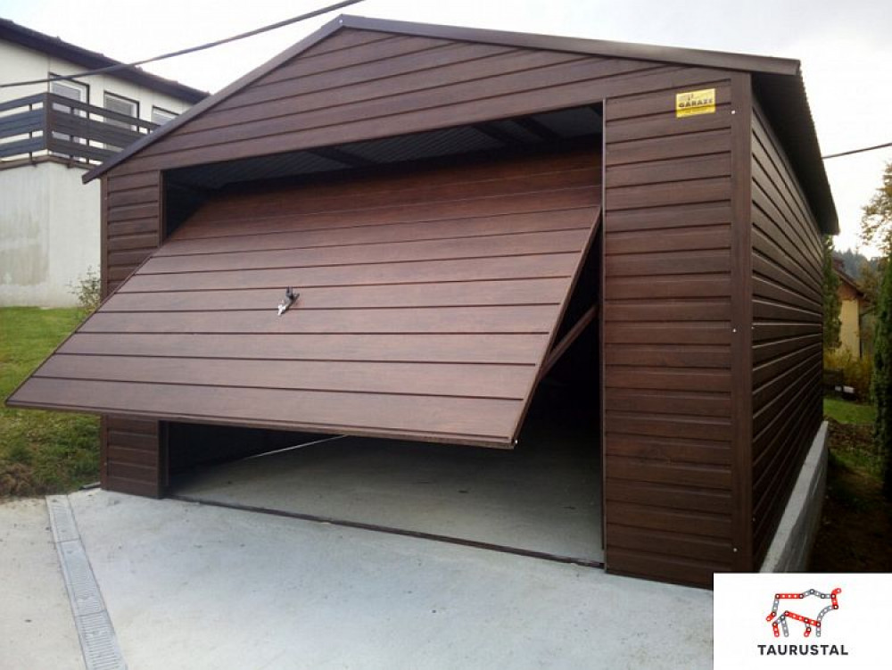 Blechgarage Holzdekor 4x6