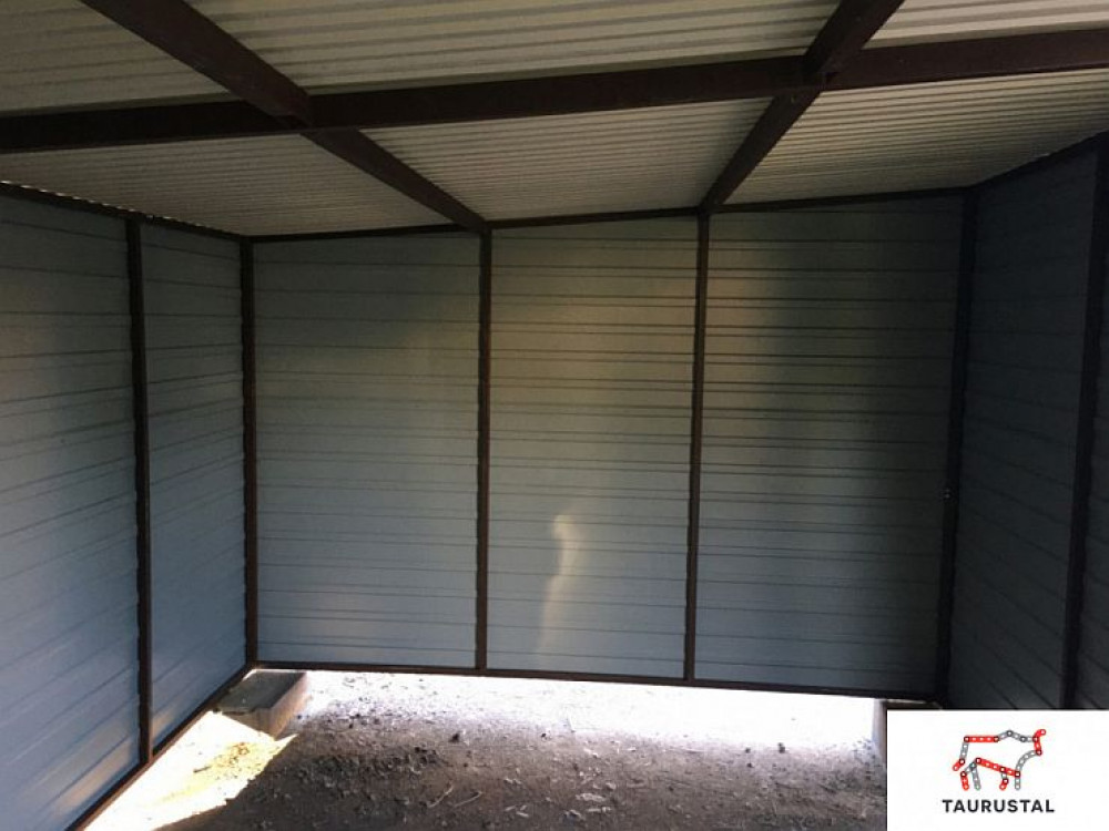 Metall Gartenhaus Holzoptik 5,5x3